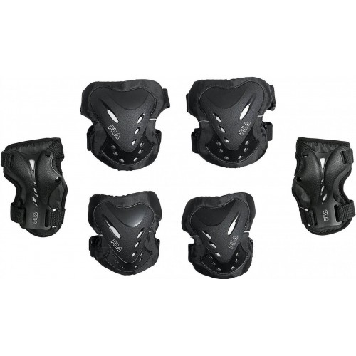 Комплект защиты Fila Fp Gear (колени локти запястья) Black/Silver