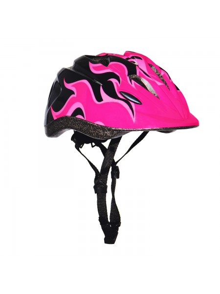 Шлем детский Flame черный/розовый с регулировкой размера