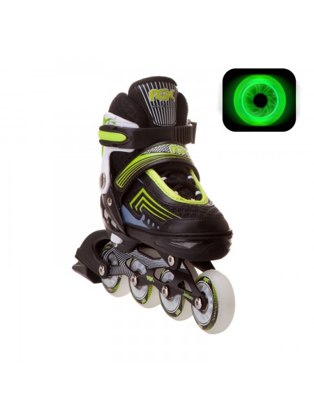 Раздвижные роликовые коньки Atom Green LED подсветка колес