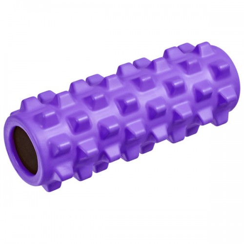 Ролик для йоги полнотелый B33091 33х12см фиолетовый