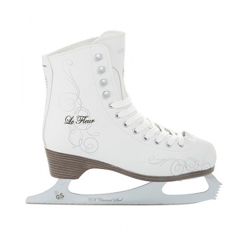 Фигурные коньки СК (Спортивная Коллекция) Le Fleur 50/50% Leather белый