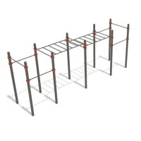 Рукоход классический двухуровневый и 6 турников круглый профиль D76