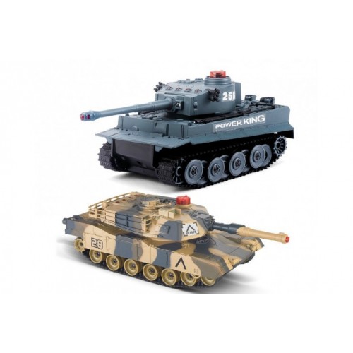 Радиоуправляемый танковый бой 2,4G Tiger vs Leopard 1:28 Huan QI 508C