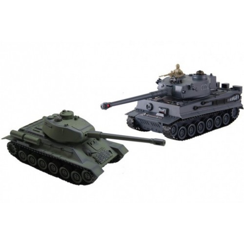 Радиоуправляемый танковый бой T34 Tiger масштаб 1:28 ZEGAN 99824