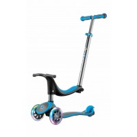 Самокат детский GLOBBER MY FREE 4 IN 1 TITANIUM LIGHTS (свет.колеса) голубой