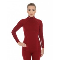 Футболка женская с длинным рукавов Brubeck Wool Merino 78% бордо