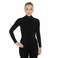 Футболка женская с длинным рукавов Brubeck Wool Merino 78% черный
