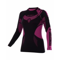 Футболка женская длинный рукав Brubeck DRY черно-фиолетовый