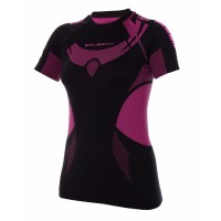 Футболка женская короткий рукав Brubeck DRY черно-фиолетовый