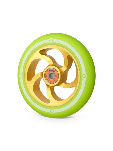 Колесо для самоката HIPE 5F 120мм золотой/светло-зеленый