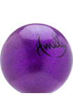 Мяч для художественной гимнастики AGB-303 15 см, фиолетовый, с насыщенными блестками