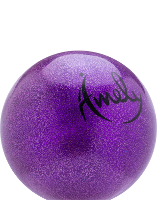 Мяч для художественной гимнастики AGB-303 15 см, фиолетовый, с насыщенными блестками