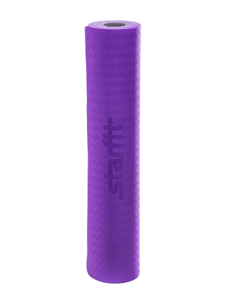 Коврик для йоги FM-201, TPE, 173x61x0,5 см, фиолетовый/серый