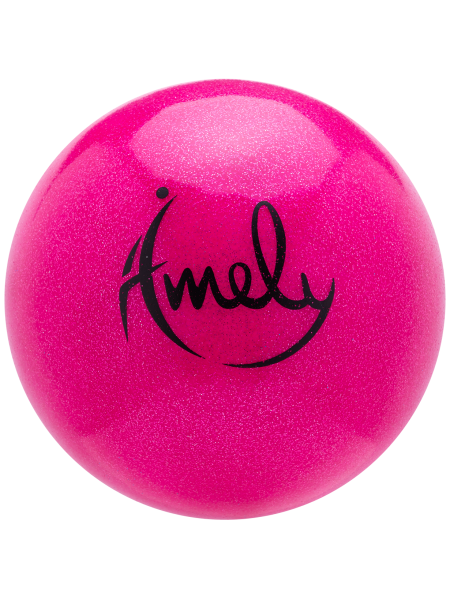 Мяч для художественной гимнастики AGB-303 15 см, розовый, с насыщенными блестками