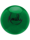 Мяч для художественной гимнастики AGB-303 19 см, зеленый, с насыщенными блестками