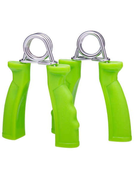 Эспандер кистевой пружинный ES-301, пара, жесткая ручка, зеленый