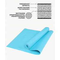 Коврик для йоги FM-103, PVC HD, 173 x 61 x 0,4 см, голубой