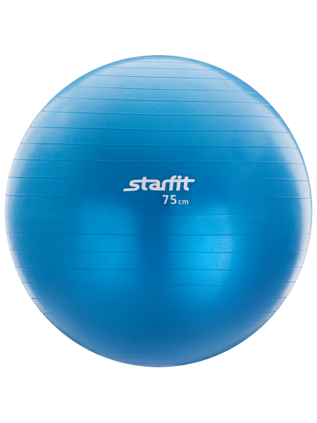 Мяч гимнастический GB-102 с насосом 75 см, антивзрыв, синий