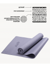 Коврик для йоги FM-101, PVC, 173x61x0,5 см, серый