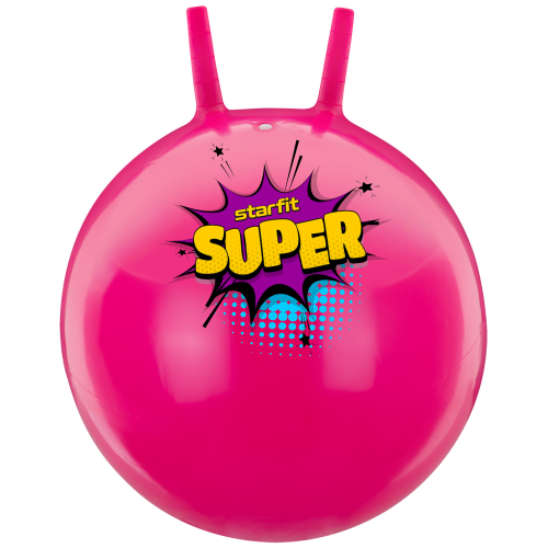 Мяч-попрыгун GB-0401, SUPER, 45 см, 500 гр, с рожками, розовый, антивзрыв