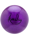 Мяч для художественной гимнастики AGB-303 19 см, фиолетовый, с насыщенными блестками
