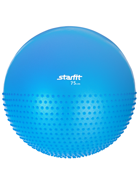 Мяч гимнастический полумассажный GB-201 75 см, антивзрыв, синий
